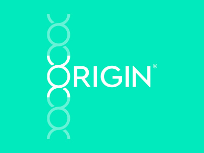 ORIGIN (Genetic test logo) 2d ancestry branding dna genetic helix logo magnifying glass medical origin science search