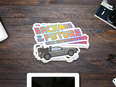 🚀 Back to the Future User Experience // Sticker design // car delorean goodies graphic design illustration illustrator marty mcfly ui ux