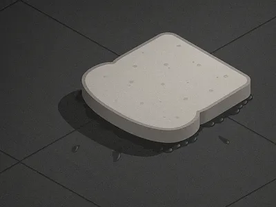 “Lucky me.” bad things bread floor illustration jelly series shit happens vector