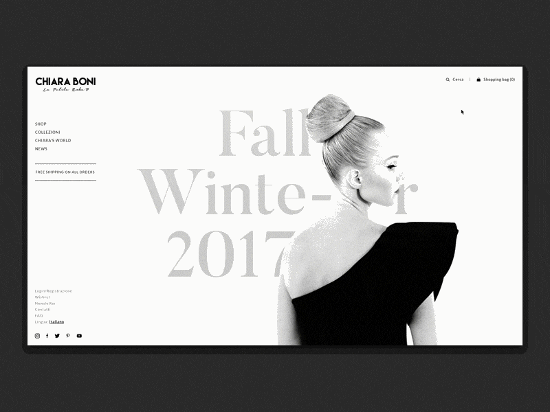 Chiara Boni - Homepage art direction chiara boni ecommerce fashion gif online store principle store webdesign website