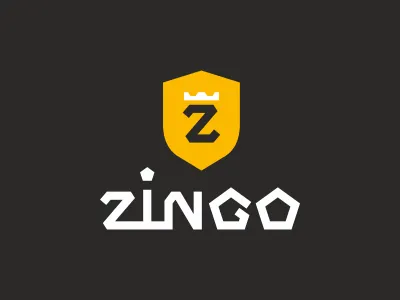 ZINGO gas oil gold lettering logotype quality shield sign