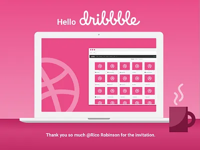 Hello Dribbble debut dribbble first invitation shot thanks