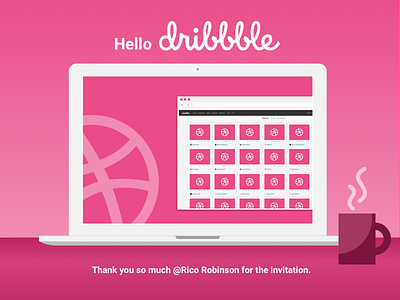 Hello Dribbble debut dribbble first invitation shot thanks