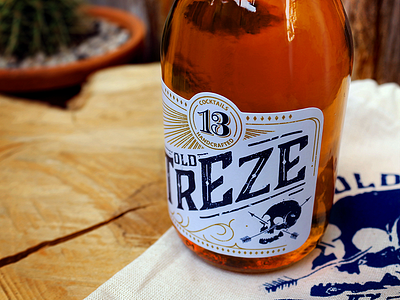 Treze Cocktails - Oldtreze aged cocktail label lettering