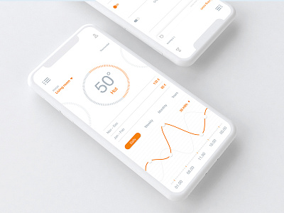 Smart Home App app control energy ios mobile mobile ui smart home temperature thermostat ui ui design ux