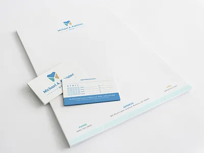 Dentist Office: Letterhead brand development business card dental dentist letterhead print design