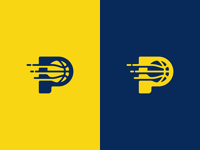 Pacers Basketball Logo Design ball baseball logo basketball basketball logo brand branding design football logo hoops icon identity letter p logo nba logo p logo pacers sport logo sports team logo yellow