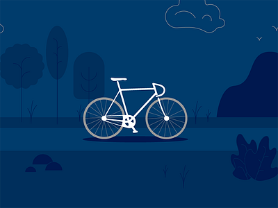 Bike Security Illustration bicycle bike blue flat graphic illustration