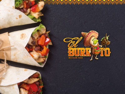 El Burrito brand burrito character color design eat food illustration logo mexican restaurant taco