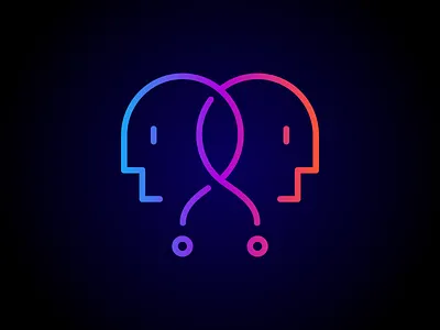 Because why not? Logo because why not face logo neon podcast point of view profile question questionmark