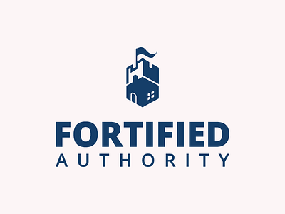 Fortified Auth. Logo authority castle flat fortified home house icon identity logo security tower