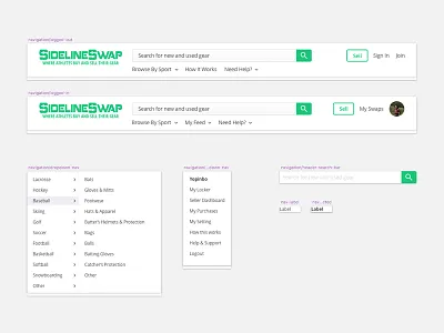 UI components - Navigation Symbols component design system navigation sketch symbols ui ux