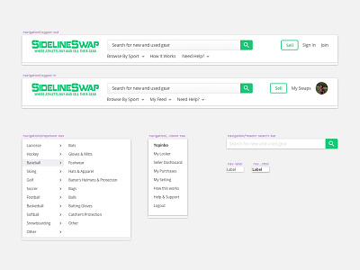 UI components - Navigation Symbols component design system navigation sketch symbols ui ux