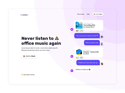 Catch Music Project chat chatbot creative design slack web website