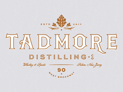 Tadmore Distilling Co. branding distillery identity leaf lettering lockup logo whiskey