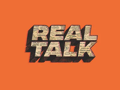 Real Talk comic book custom type lettering type typography