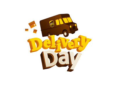 UPS Delivery Day logo box delivery game logo truck ups