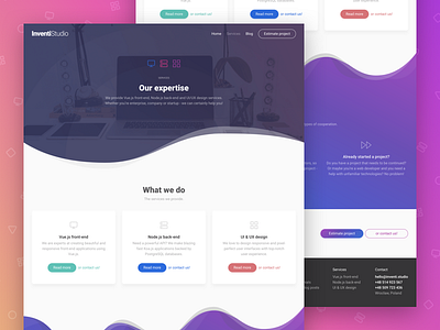 InventiStudio Redesign - Services agency contact cta landing page services studio vue vuejs web web design webdesign website