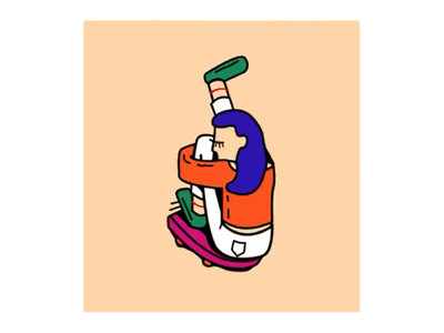 Me Backwards On A Skateboard character gif illustration loop skateboard