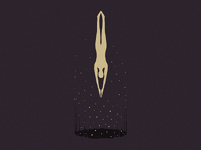 Into The Unknown concept dive drawing hand drawn illustration space stars texture vintage