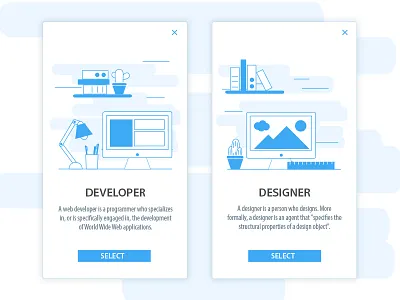 Select user type blue dailyui ui design user interface user type