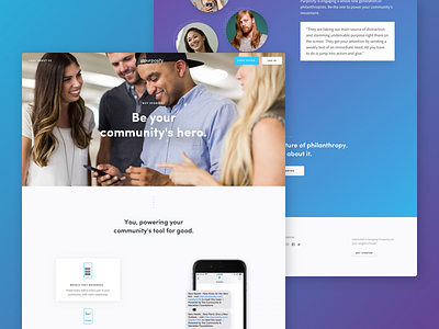 Purposity - Sponsor Page application gradient mockup purposity site design sponsor ui web