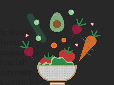 eat your veggies. design geometric healthy illustration salad sofia pro vector veggies
