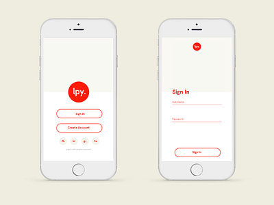 lpy sign in app community flat health interface login minimal signup social media ui ux vancouver