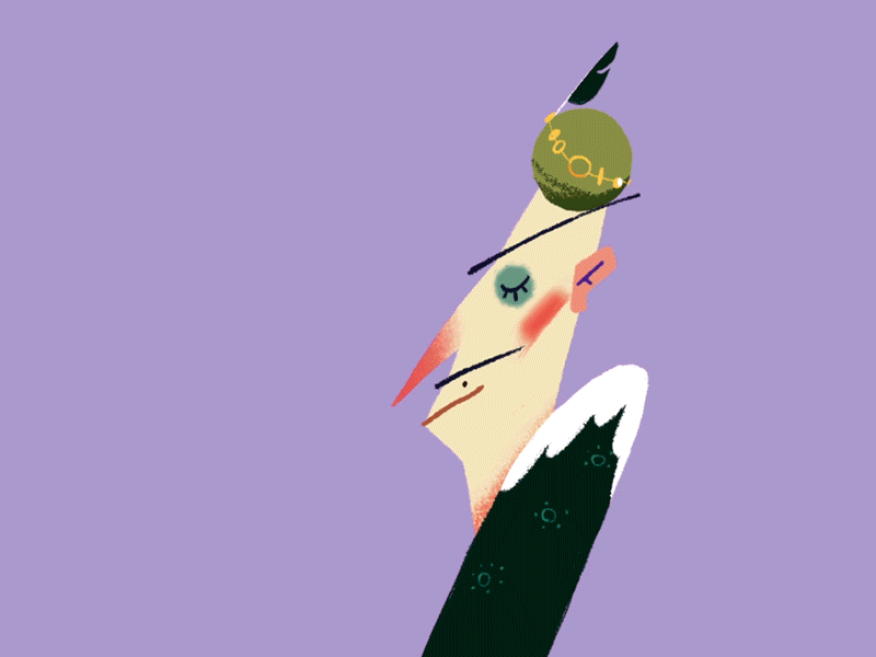 Caliph Stork after effects animation art bird character design gif illustration loop photoshop wip