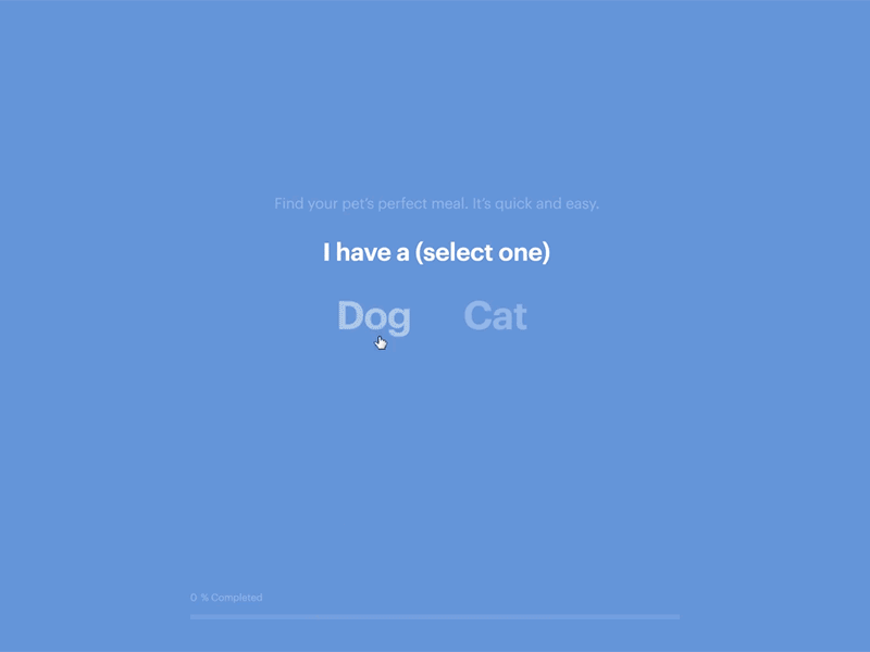 Product Selector Prototype animation blue clean design typography ui user experience ux