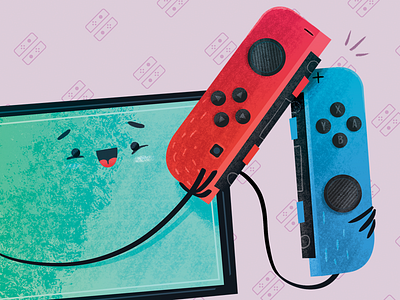 Nintendo Switch - Joycons cartoon device illustration inspiration videogames