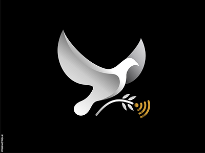 Peace, Love, and Wifi dove icon icondesign logo logodesign logomark peace pigeon wifi