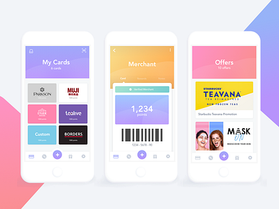 Loyalty Card App app card colorful design loyalty mobile ui uiux uix