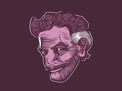 Sr. Garces actor mauricio garces mexico style woodcut
