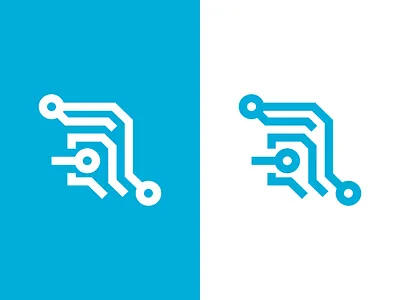 Autonomously circuit logo symbol tech