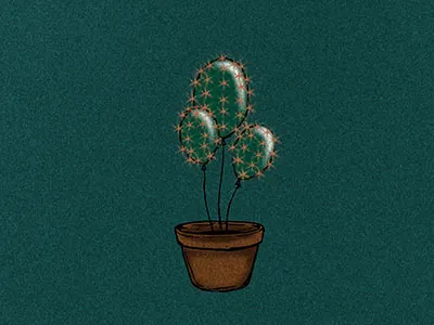 Cactus balloon balloons cactus drawing illustration plant vase