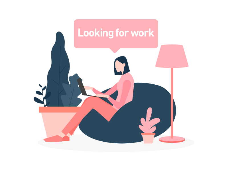 Looking for work for guidance illustration look portfolio resume ui ux work