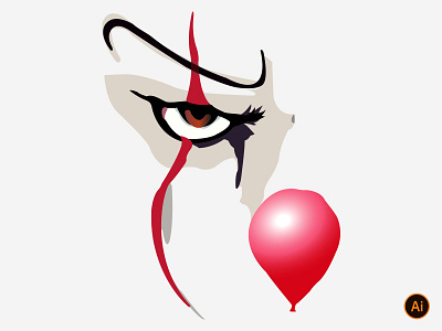 IT Clown Half Face adobe balloon clown illustrator it