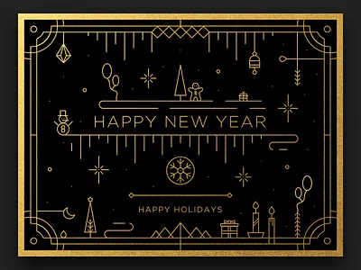 Happy New Year Card 🎊 christmas design gift graphics happy holidays icon illustration merry santa snow star