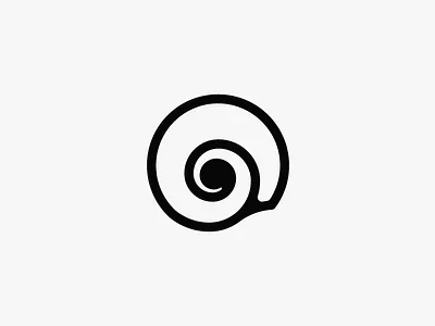 Shell Mark bw circle golden logo mark minimal ratio sea shell snail twirl vector