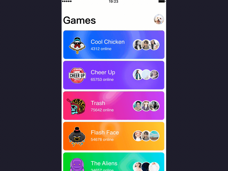 Game icon color animation color game icon