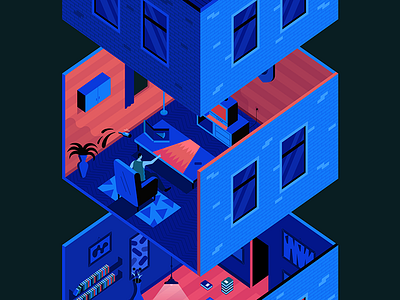 Animated music video for donGURALesko design graphic house illustration isometric motion music people vector video