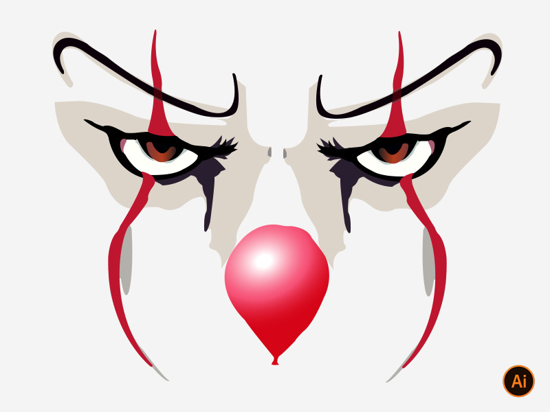 Example of IT Clown Half Face V1