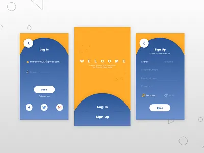 Ui design design login mobile design signup splash ui ui design