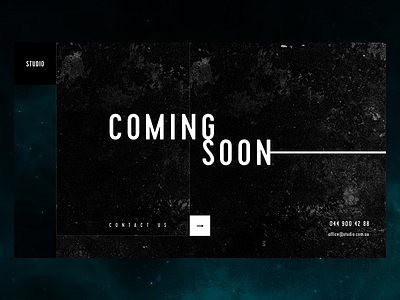 Coming Soon Page #01 comingsoon dark minimal page studio ui