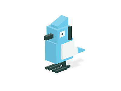 Blue Bird 3d animal bird blue jay illustration isometric