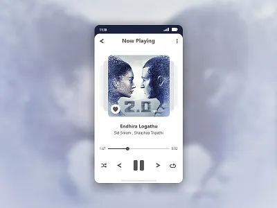 Smart Phone Music App UI | 2.0 Tamil movie song 2.0 app ui mp3 player music music app music app ui music player simplicity smart phone music player song player ui