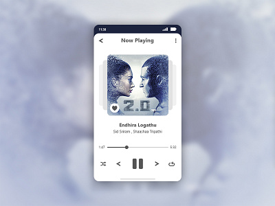 Smart Phone Music App UI | 2.0 Tamil movie song 2.0 app ui mp3 player music music app music app ui music player simplicity smart phone music player song player ui