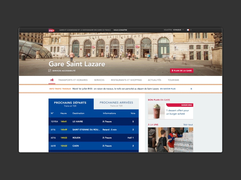 Gares & Connexions design interface sncf ui