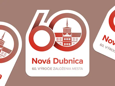Stickers 60th anniversary city logo logotype sticker stickers